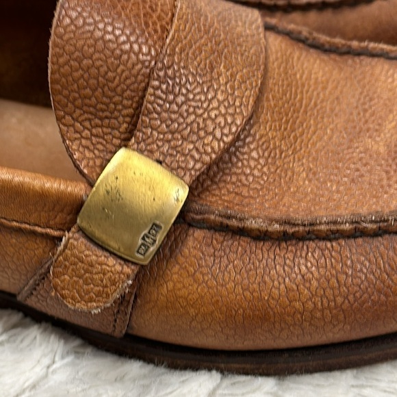 Vintage Polo Ralph Lauren Made USA Buckle Pebbled Leather Slip On Loafers  Sz 9 main image 3